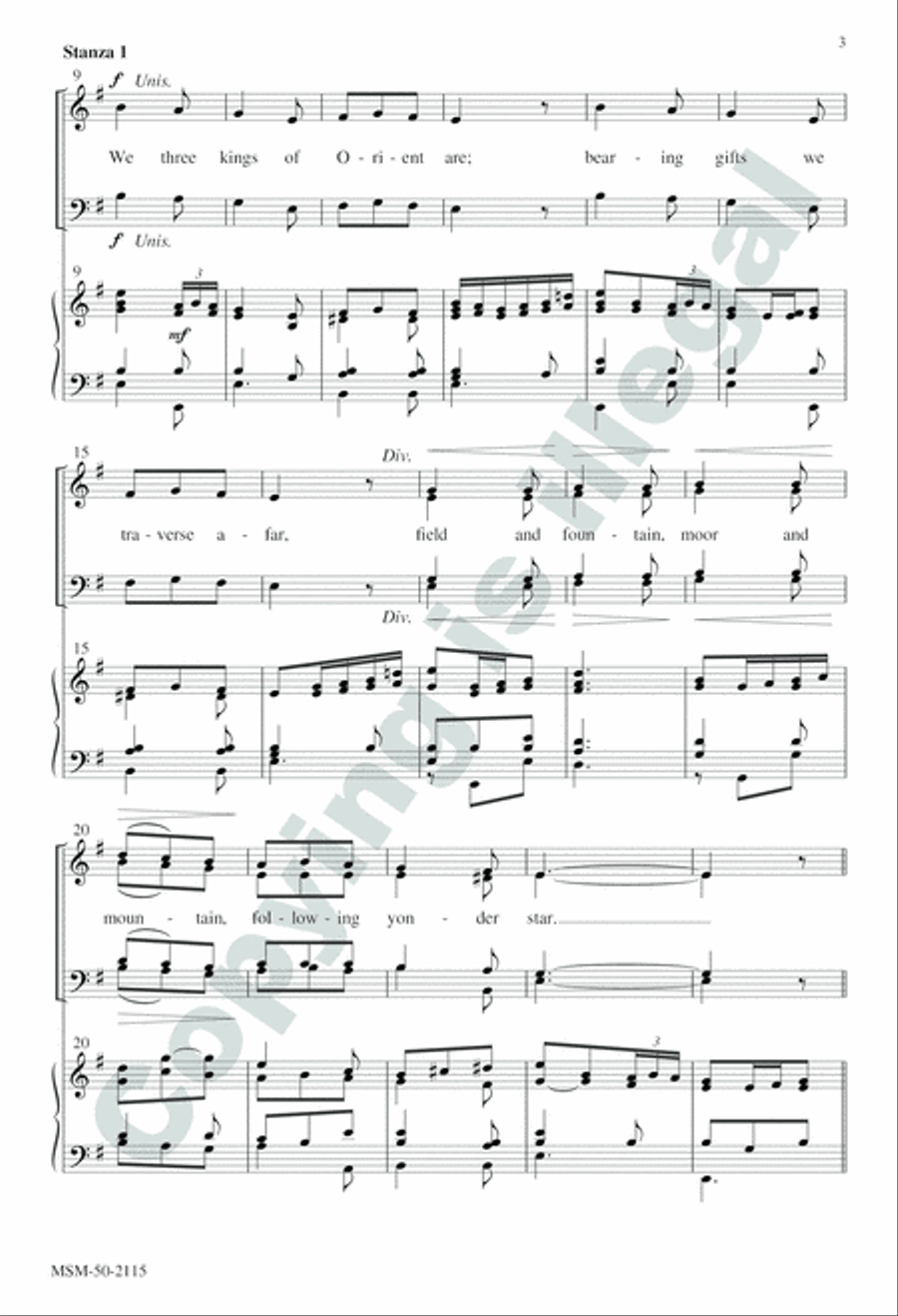 We Three Kings We Three Kings 4-Part scores gallery preview page 3