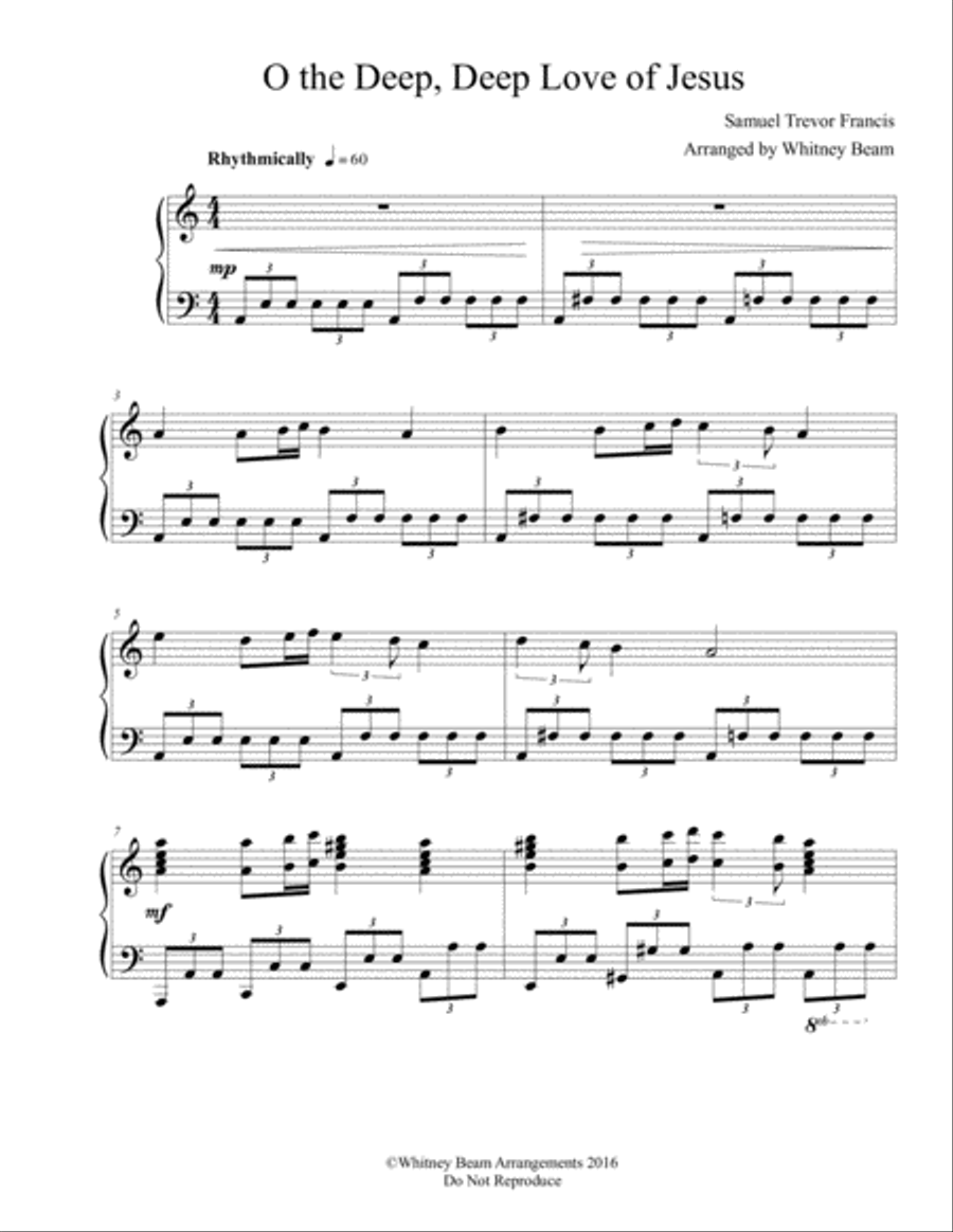O the Deep, Deep Love O the Deep, Deep Love Piano Solo scores gallery preview page 1