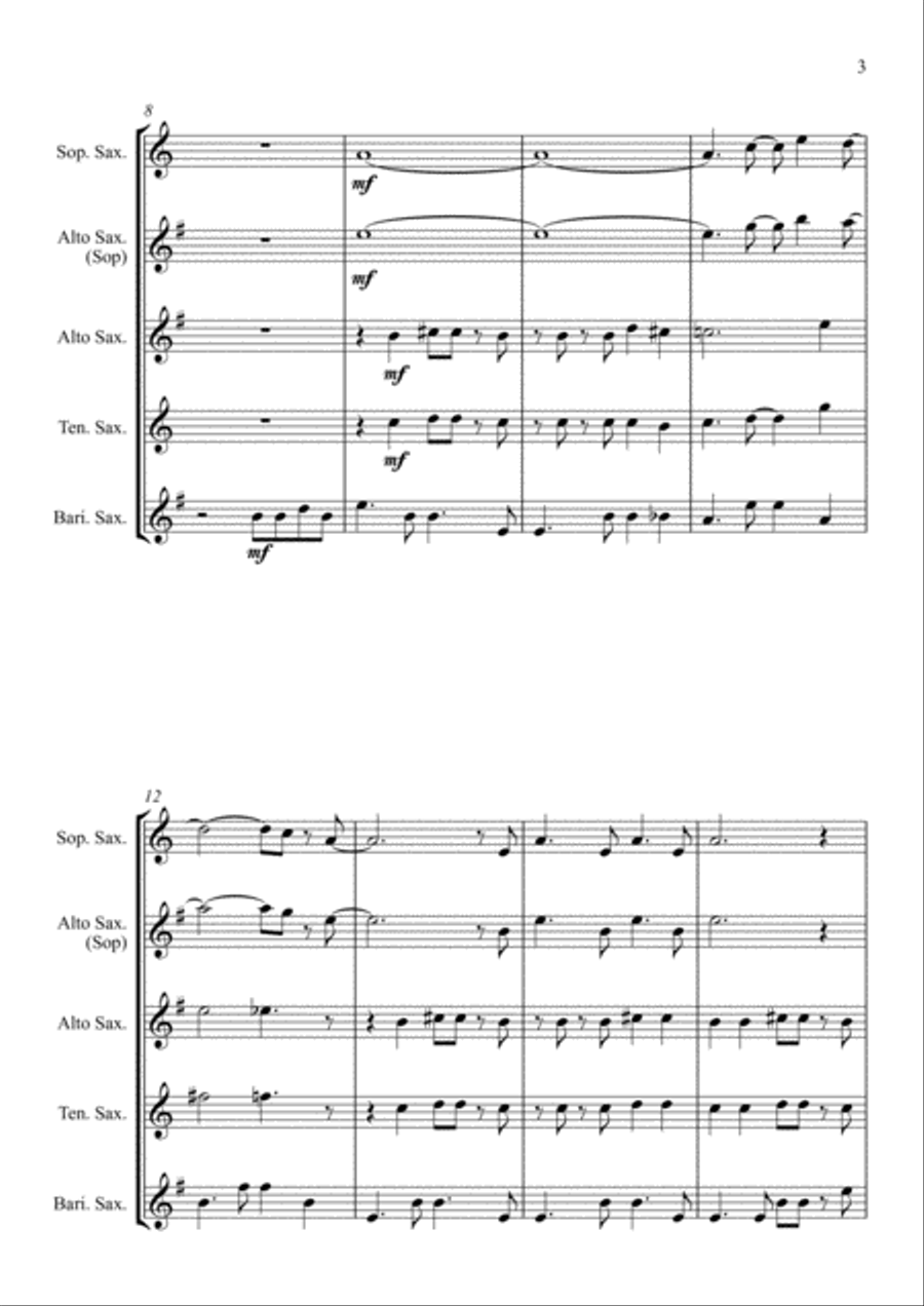Mas Que Nada Mas Que Nada Saxophone Quartet scores gallery preview page 3