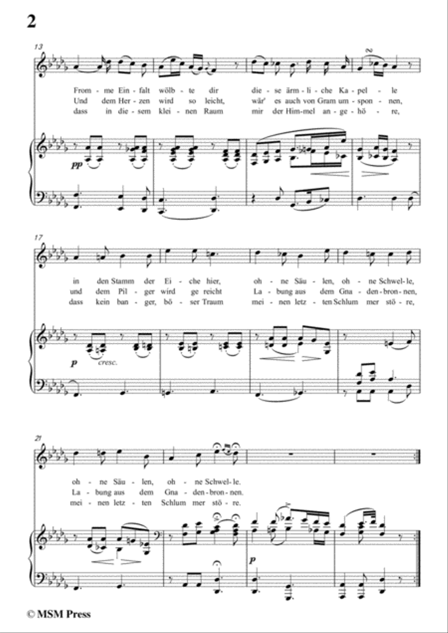 Schubert-Das Marienbild,in D flat Major,for Voice&Piano Voice scores gallery preview page 4