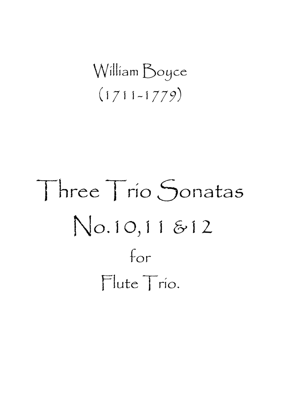 Three Trio Sonatas No.10,11 & 12