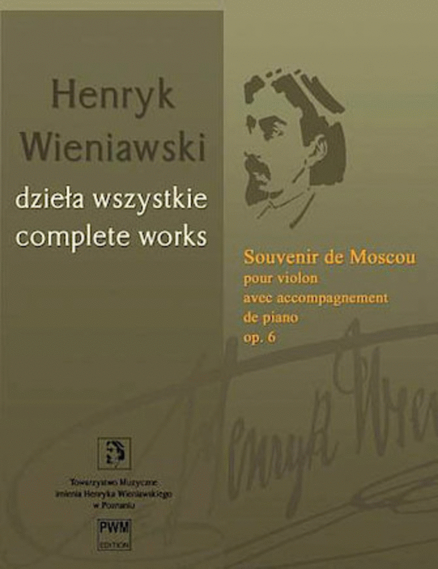 Souvenir de Moscou, Op. 6 - Violin with Piano Accompaniment Violin Solo scores gallery preview page 1