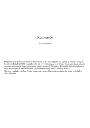 Book cover for Resonance (for solo guitar) (TAB)