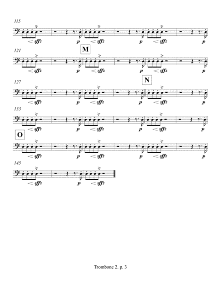 Focus on Grace ... A concerto for jazz saxophone and orchestra (2010) Trombone 2 Saxophone scores gallery preview page 3