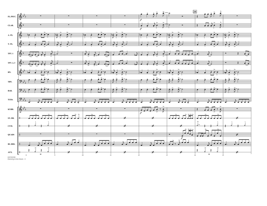 Dancing In The Street - Full Score Marching Band scores gallery preview page 3