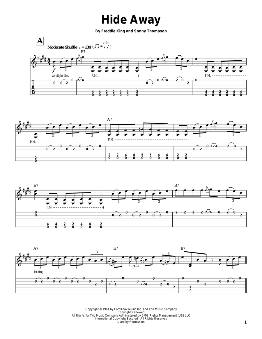 Hide Away Hide Away Acoustic Guitar scores gallery preview page 1