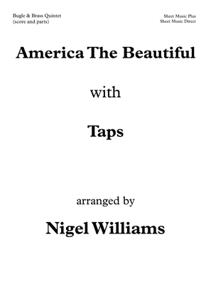 Book cover for America The Beautiful, with TAPS (Military Bugle call), for Bugle and Brass Quintet