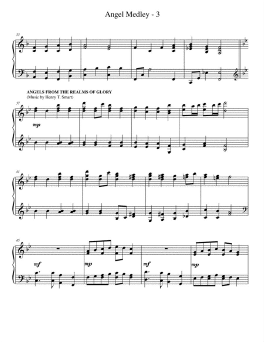 Angel Medley Piano Solo scores gallery preview page 3