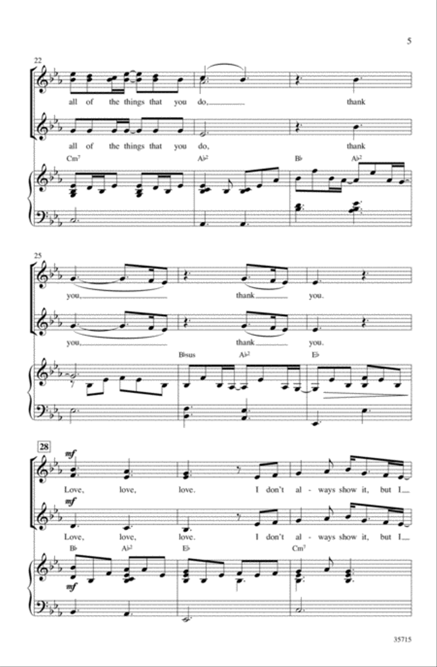 Thank You Thank You SSA scores gallery preview page 4