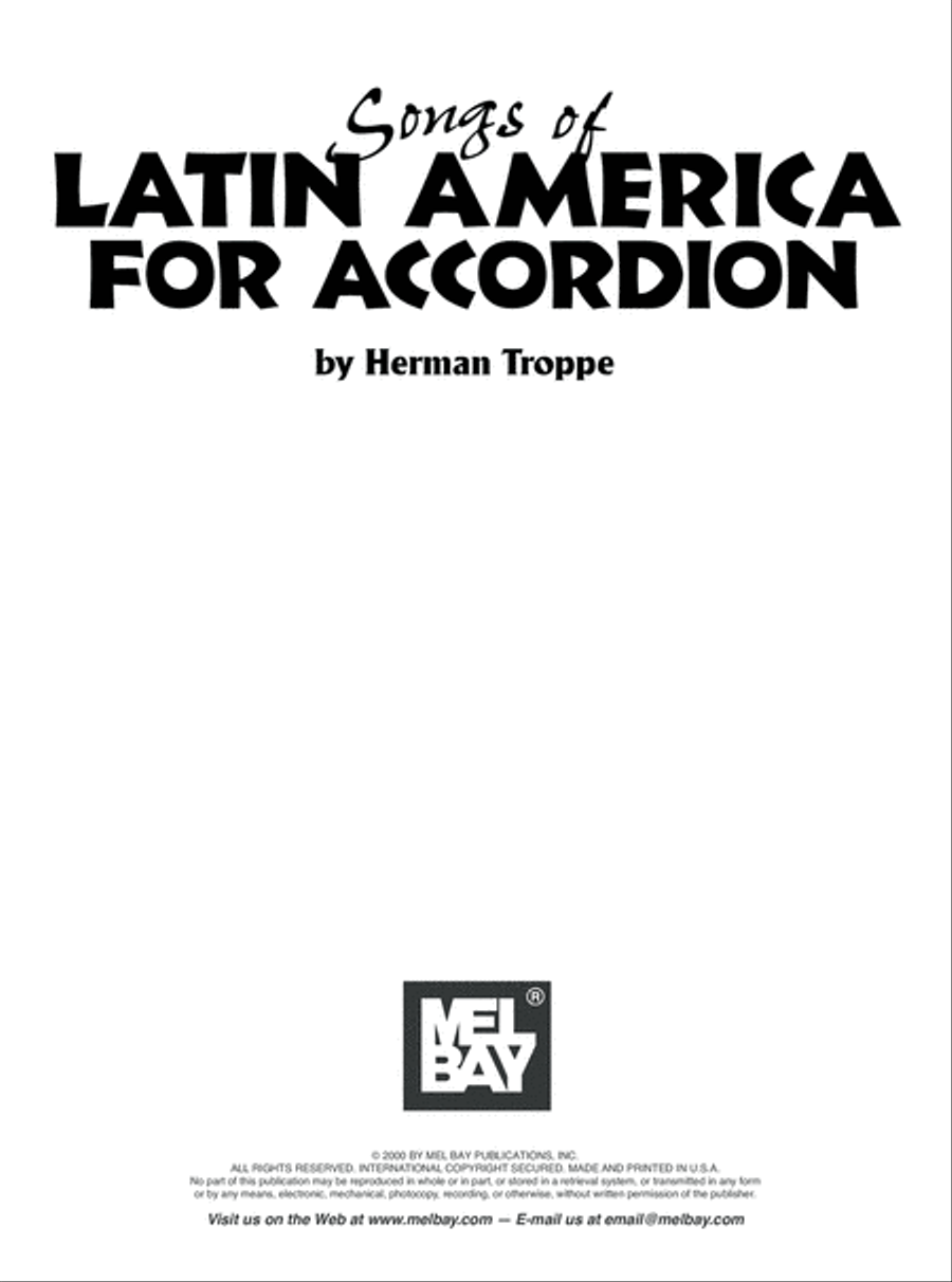 Songs of Latin America for Accordion