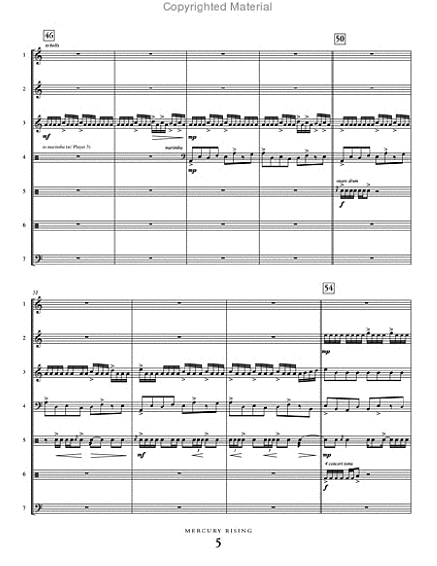 Mercury Rising Mercury Rising Percussion Ensemble scores gallery preview page 6