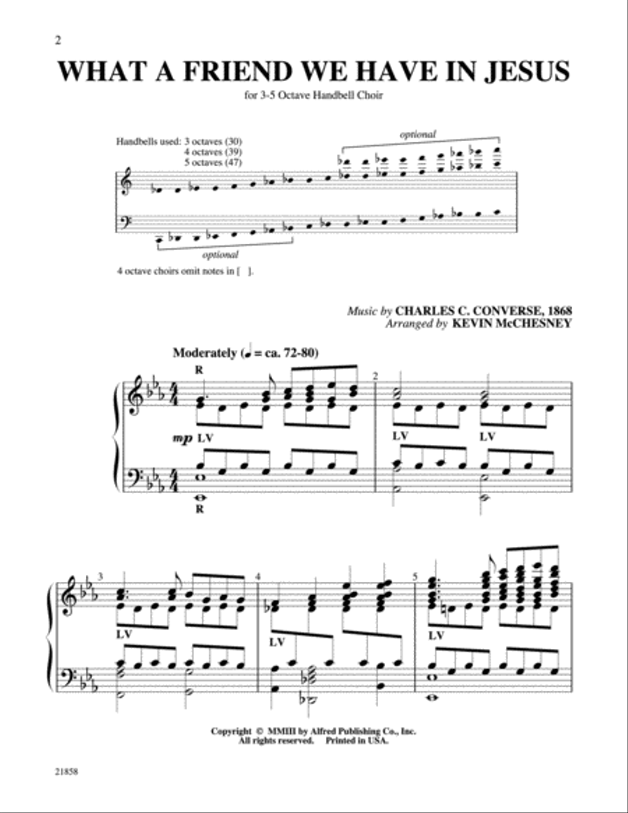 What a Friend We Have in Jesus Handbell Choir scores gallery preview page 2