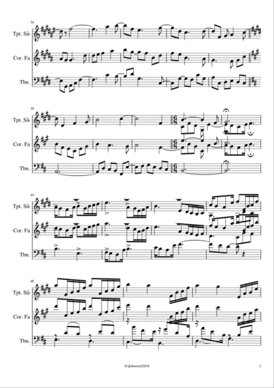 INVENCÓN PARA TROMPETA, CORNO Y TROMBÓN Small Ensemble scores gallery preview page 3