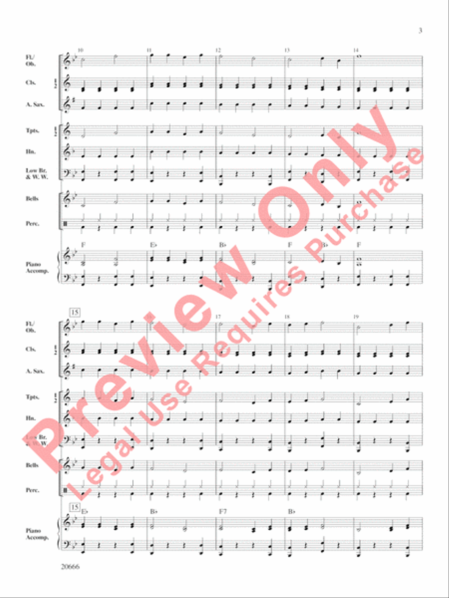 First Winter's Sleigh Ride Concert Band scores gallery preview page 4