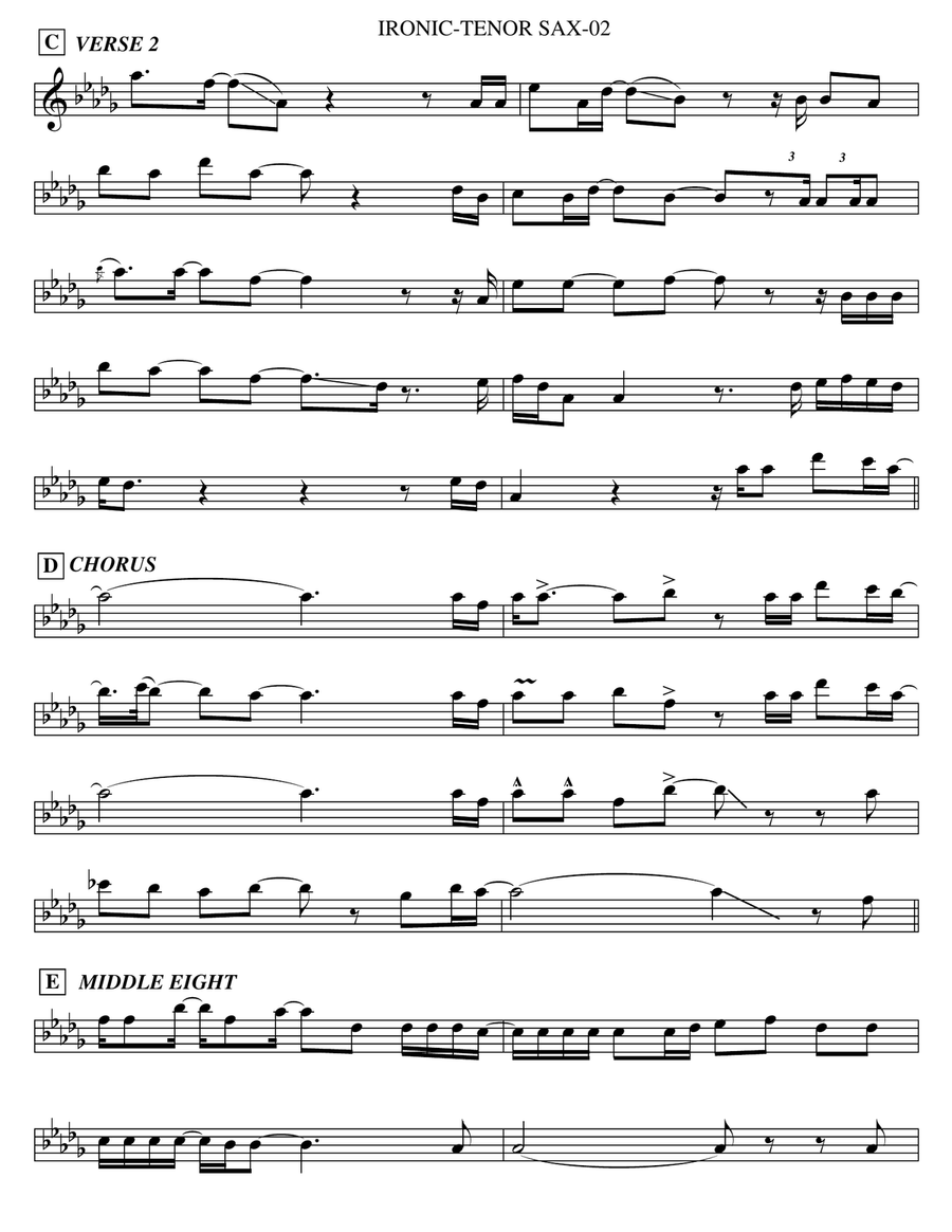 Ironic Tenor Saxophone scores gallery preview page 2
