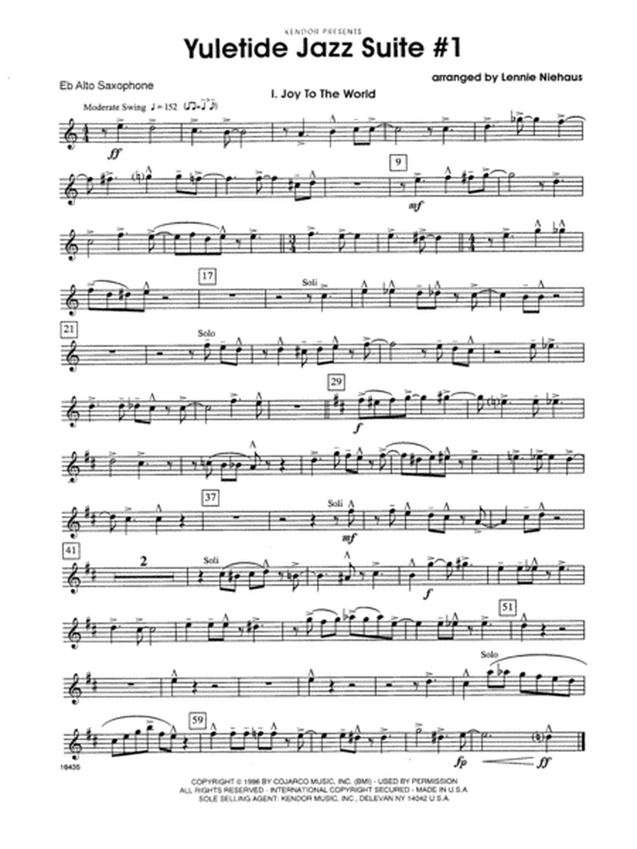 Yuletide Jazz Suite #1 - 2nd Eb Alto Saxophone
