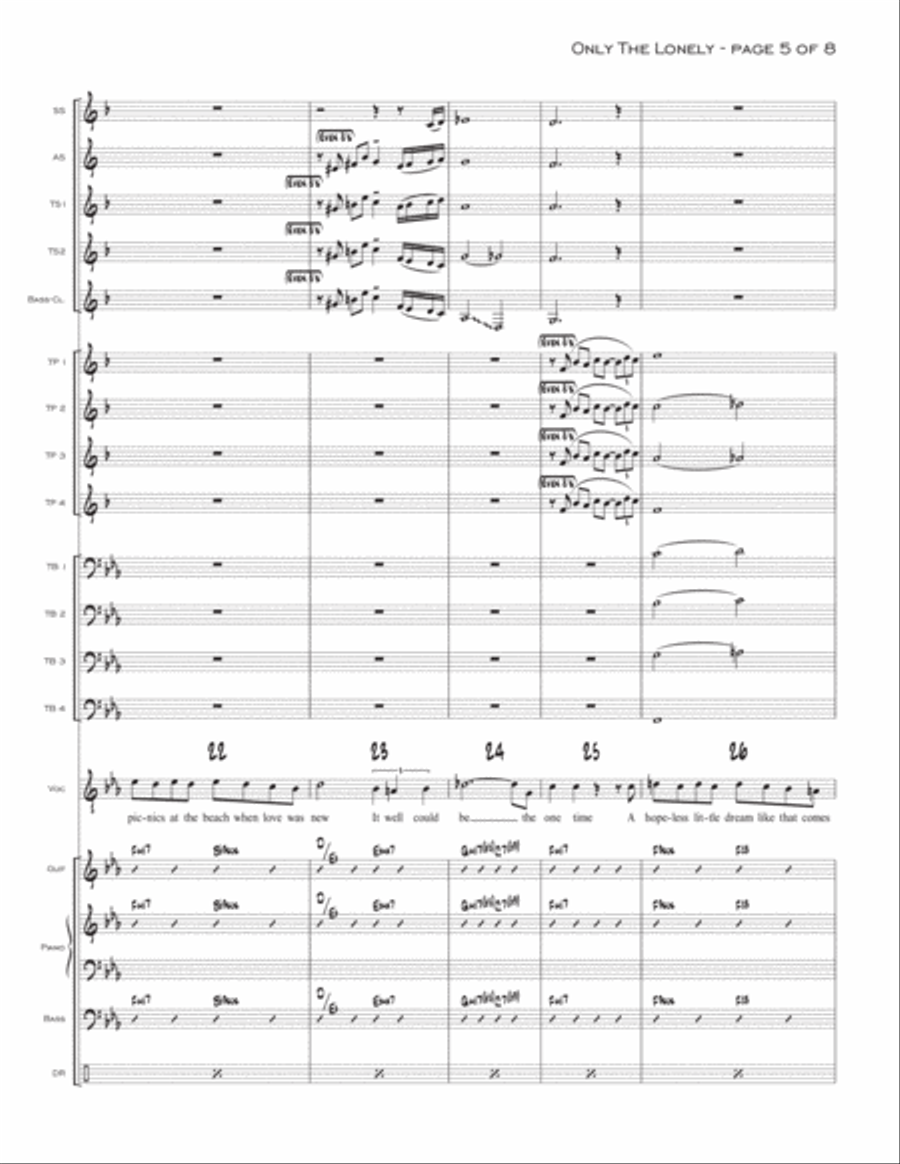 Only The Lonely Jazz Ensemble scores gallery preview page 5
