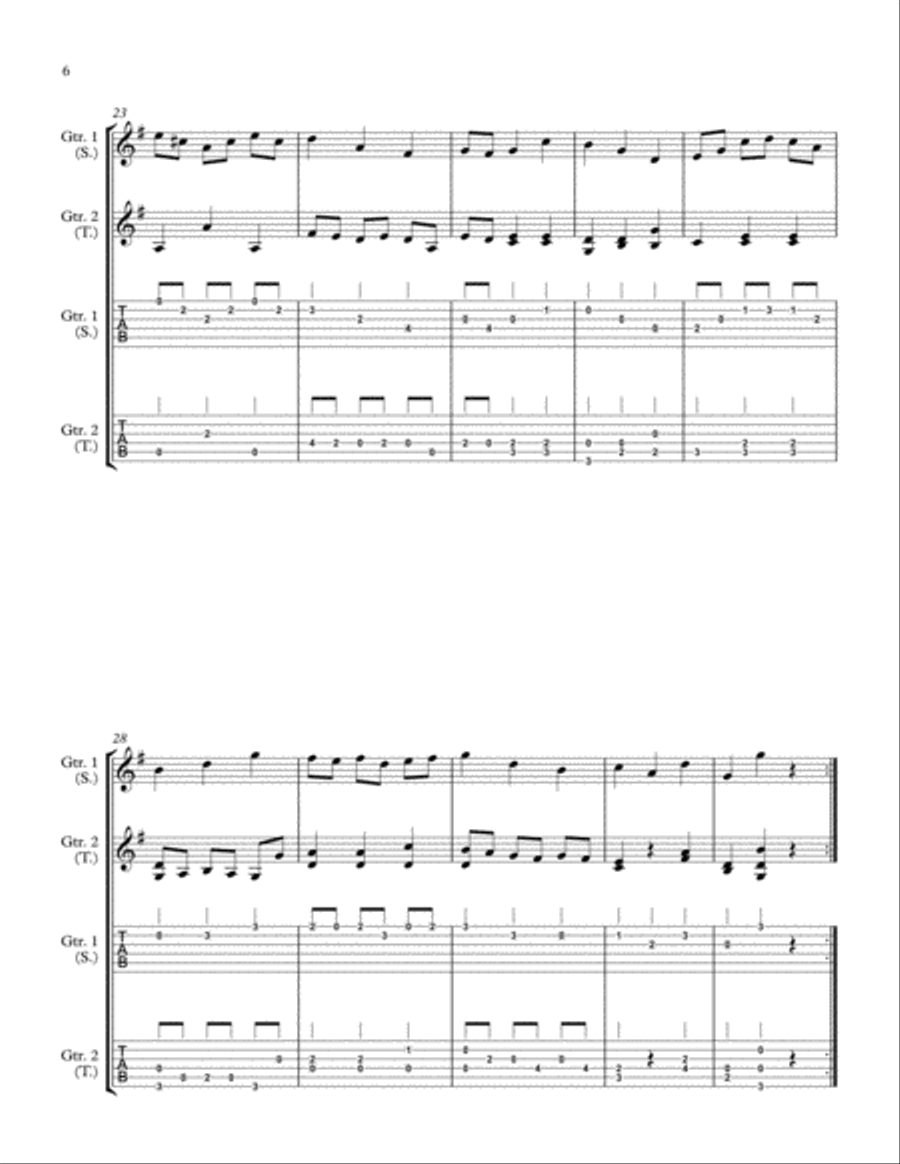 10 Little Duets for Teacher and Student (2 Guitars) Acoustic Guitar scores gallery preview page 6