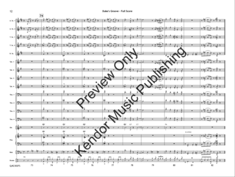 Duke's Groove (Score) Duke's Groove (Score) Jazz Ensemble scores gallery preview page 13