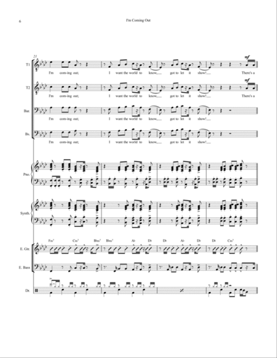 I'm Coming Out Small Ensemble scores gallery preview page 6