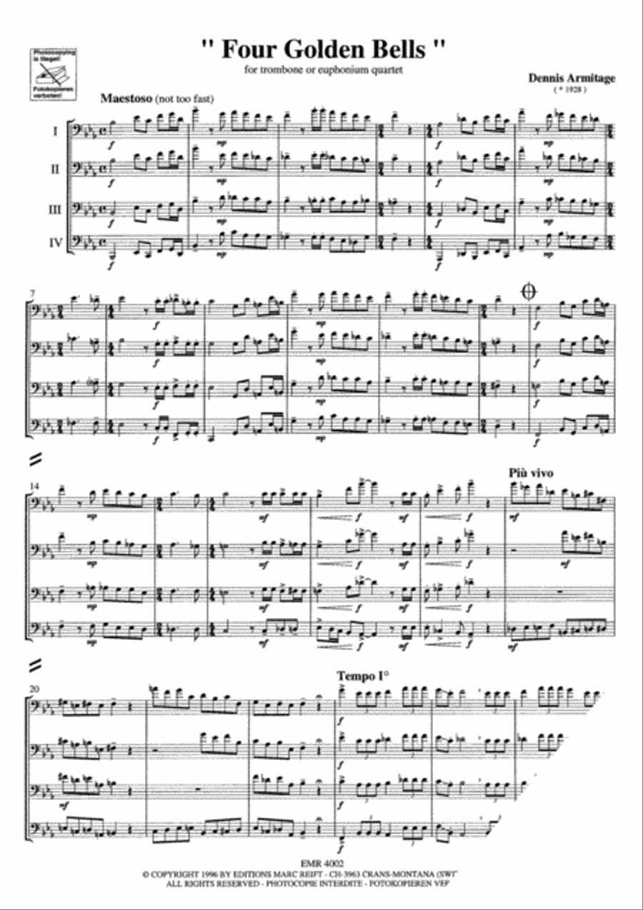 Four Golden Bells Trombone Quartet scores gallery preview page 7