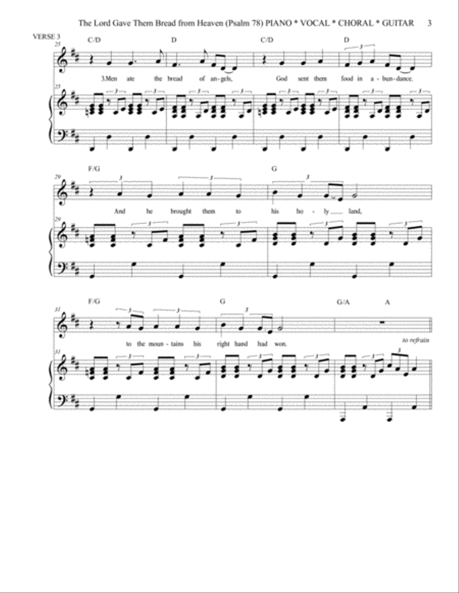 The Lord Gave Them Bread from Heaven (Psalm 78) Choir scores gallery preview page 3