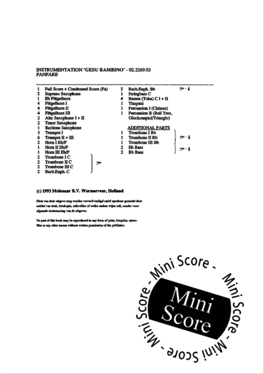 Gesu Bambino Fanfare Band scores gallery preview page 5