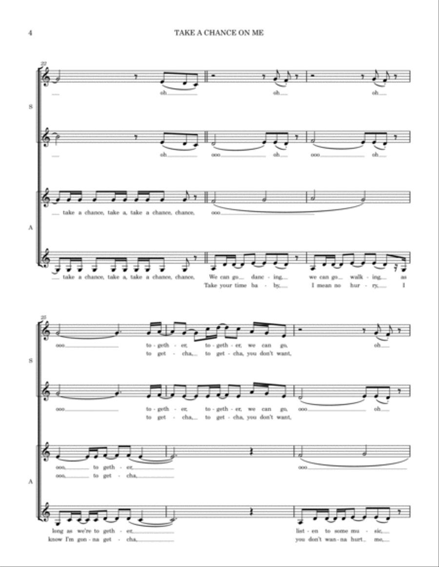 Take A Chance On Me SSAA scores gallery preview page 5