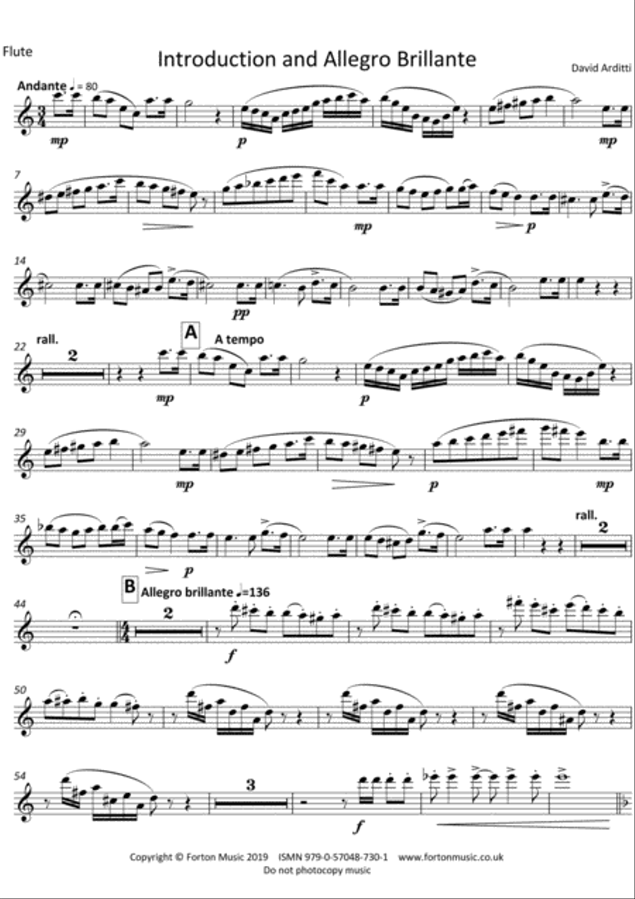 Introduction and Allegro Brillante Flute scores gallery preview page 2