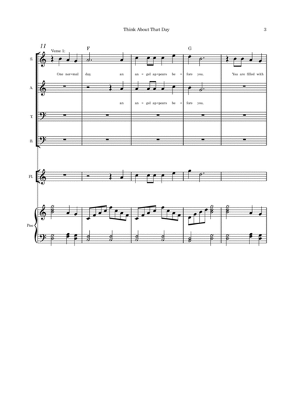 Think About That Day (Christmas) - SATB optional (flute/cello/violin) with parts and piano image number null