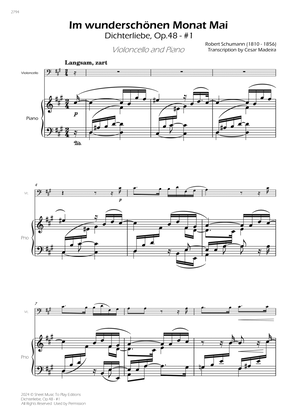 Dichterliebe, Op.48 No.1 - Cello and Piano (Full Score)