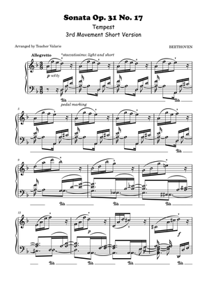 Book cover for Tempest - Sonata Op. 31 No. 17 3rd Movement SHORT VERSION Self Learning Series