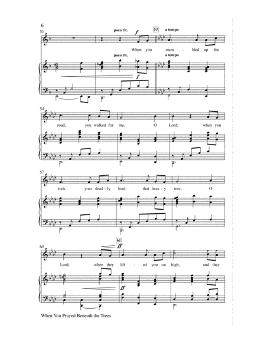 When You Prayed Beneath the Trees Unison Choir scores gallery preview page 6