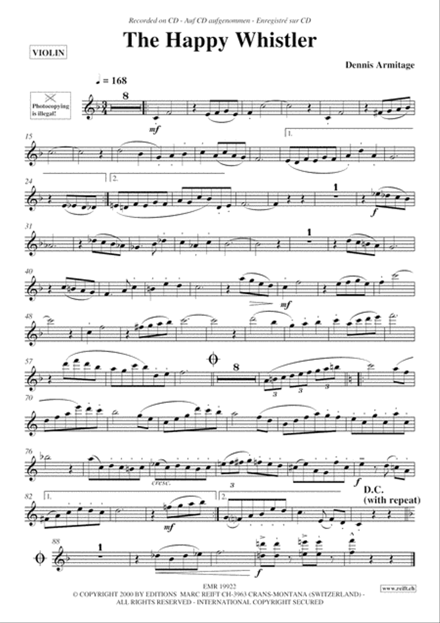 The Happy Whistler Violin Solo scores gallery preview page 3