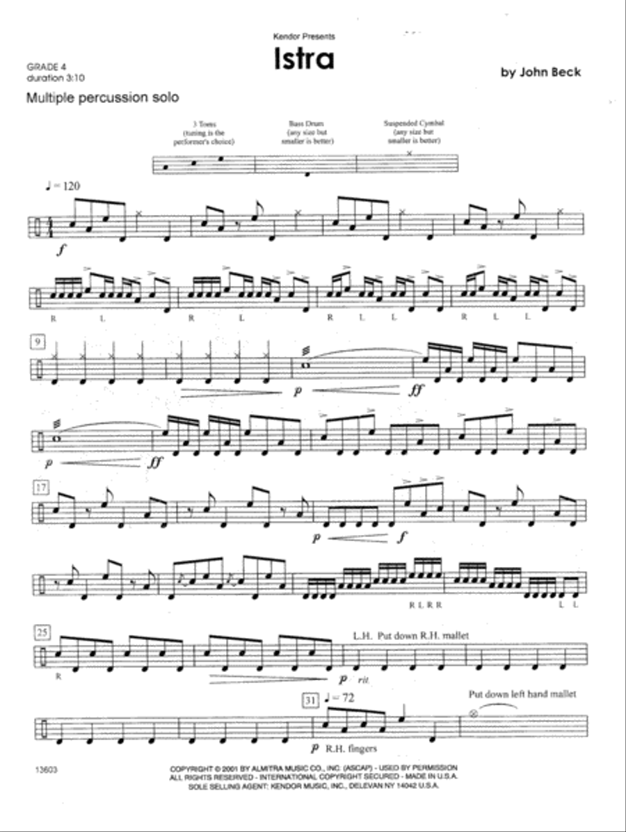 Istra by John H. Beck Percussion Digital Sheet Music Sheet