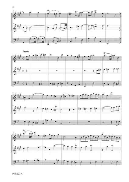 TELEMANN TRIO SONATA IN E MINOR TWV 43:e3 for 2 clarinets & bassoon, cello or bass clarinet
