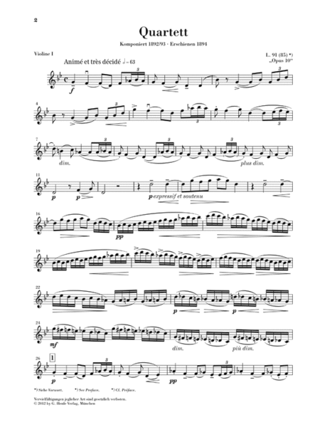 Claude Debussy – String Quartet