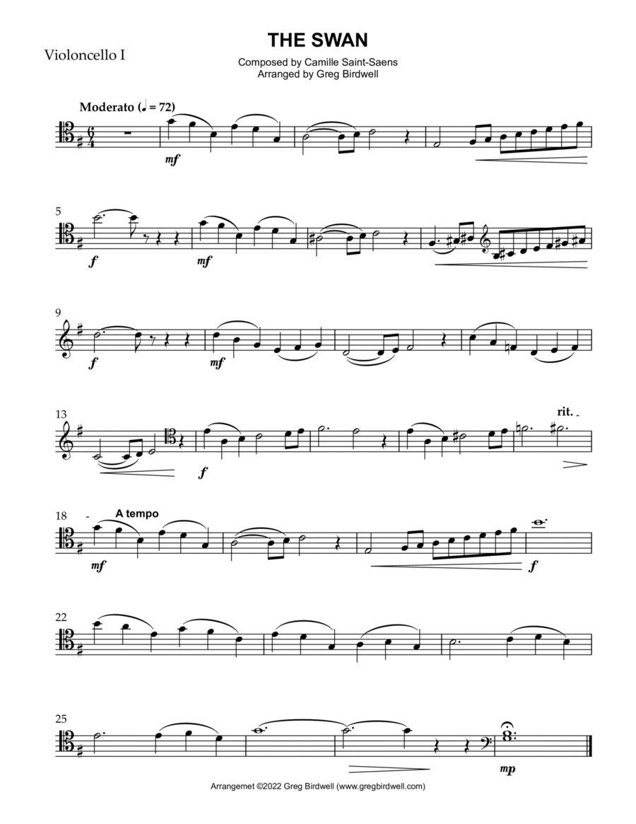 The Swan The Swan String Duet scores gallery preview page 1