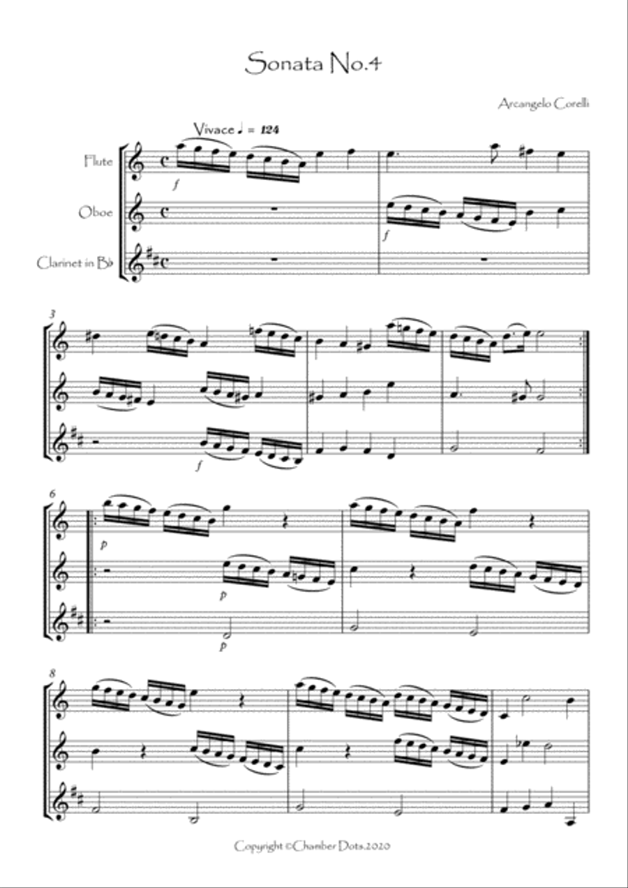 Sonata No.4 Woodwind Trio scores gallery preview page 2