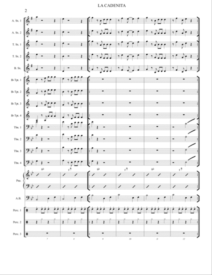 CARMEN, SE ME PERDIO LA CADENITA Jazz Ensemble scores gallery preview page 2