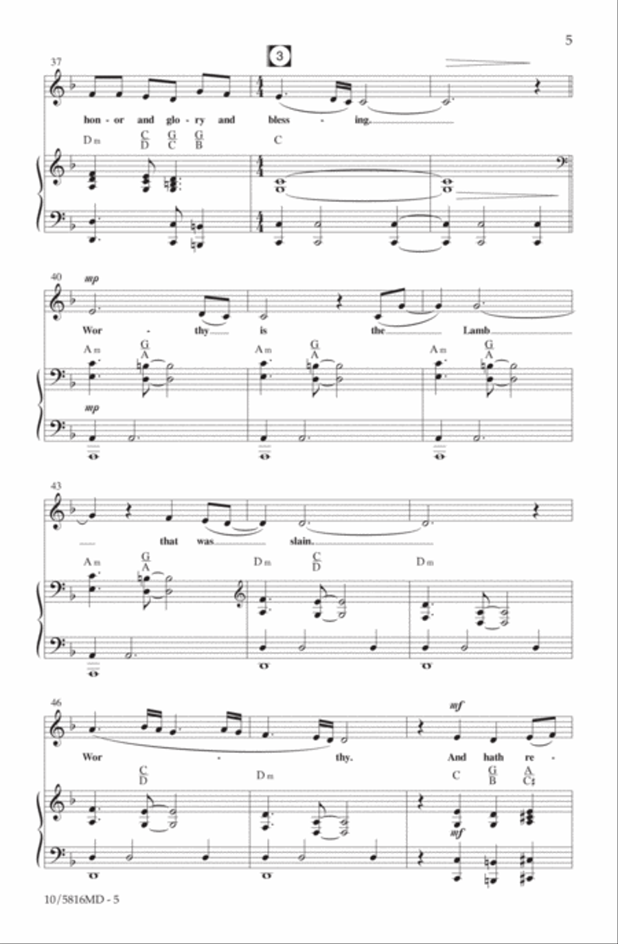Worthy Is the Lamb That Was Slain / Hallelujah 4-Part scores gallery preview page 5