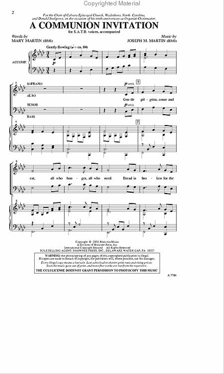 A Communion Invitation A Communion Invitation 4-Part scores gallery preview page 2