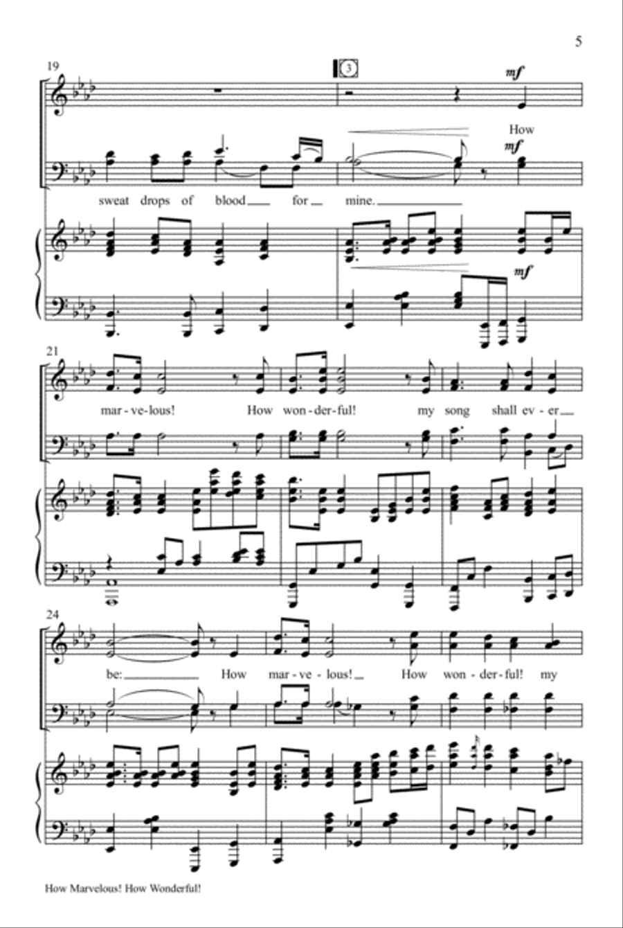 How Marvelous! How Wonderful! (I Stand Amazed) 4-Part scores gallery preview page 6