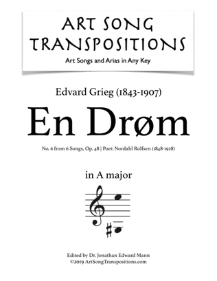 GRIEG: En Drøm, Op. 48 no. 6 (transposed to A major)