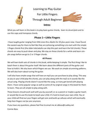 Basic Guitar Lessons for Little Fingers thru Teens/Adults - Phase 1 only
