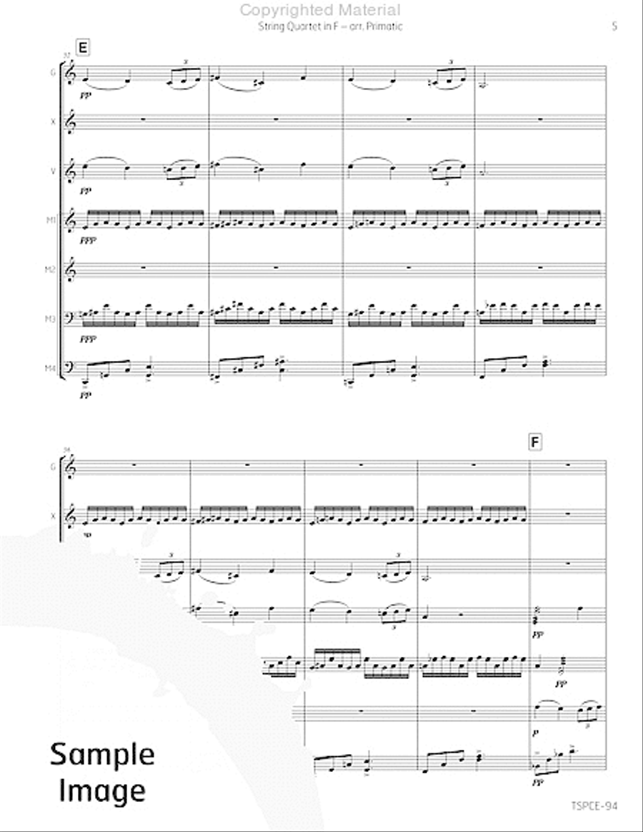 String Quartet in F Percussion Ensemble scores gallery preview page 8