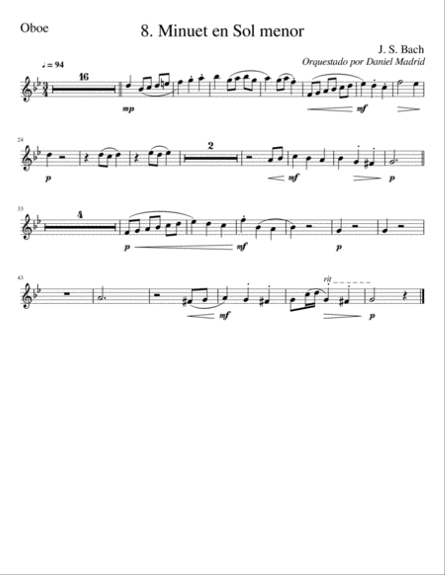 Minuet in G minor from the Note-Book of Anna Magdalene Bach Small Ensemble scores gallery preview page 5