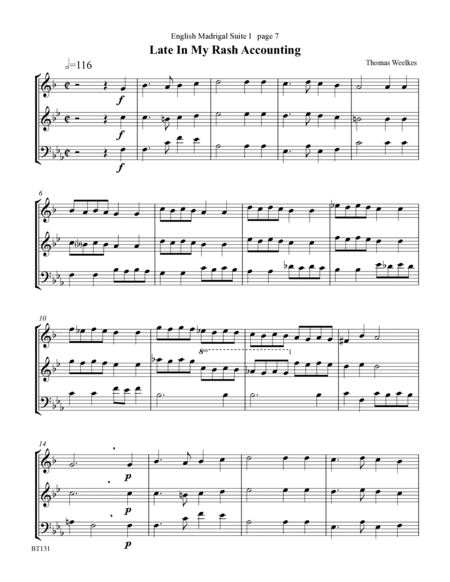 English Madrigal Suite I for Brass Trio image number null