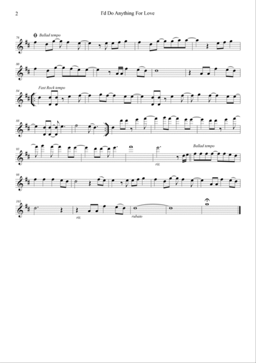 I'd Do Anything For Love (but I Won't Do That) String Duet scores gallery preview page 2