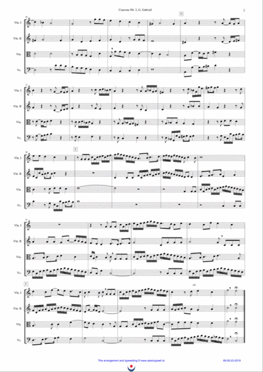 Canzona (Nb. 2) String Quartet scores gallery preview page 2
